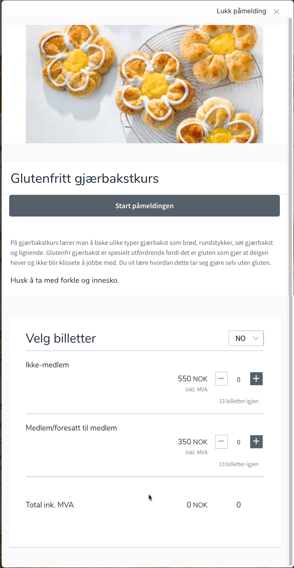 påmeldingsskjema