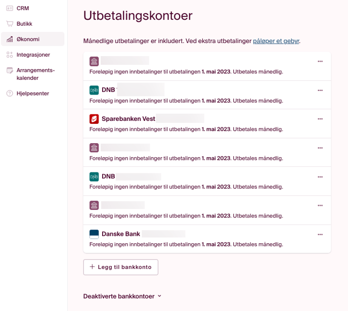 utbetalingskontoer