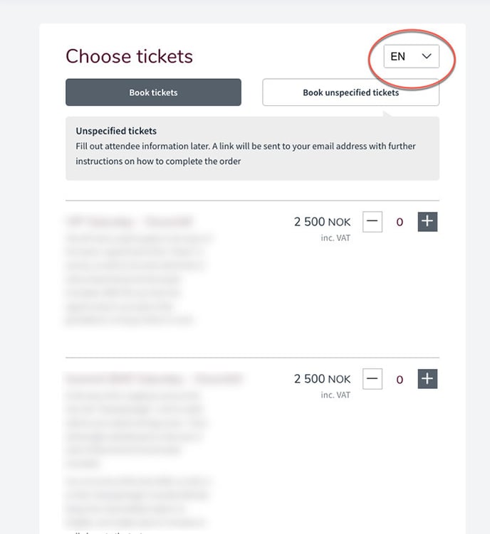 Choose tickets
