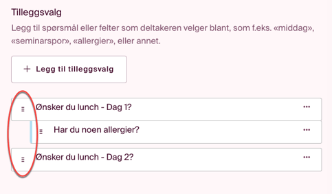 dra tilleggsvalg