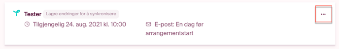 Du kan klikke tre prikkene for å endre eller slette din webinar eller livestream