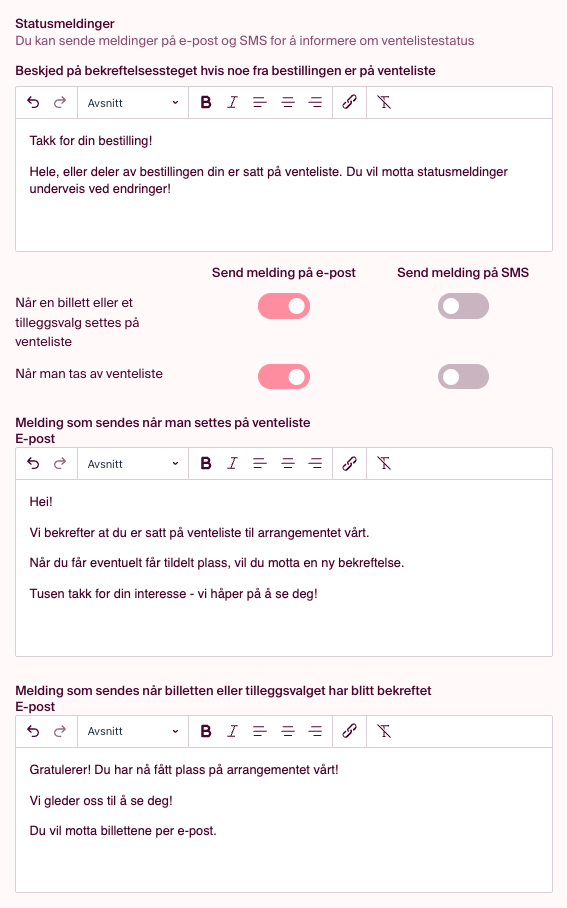 statusmeldinger