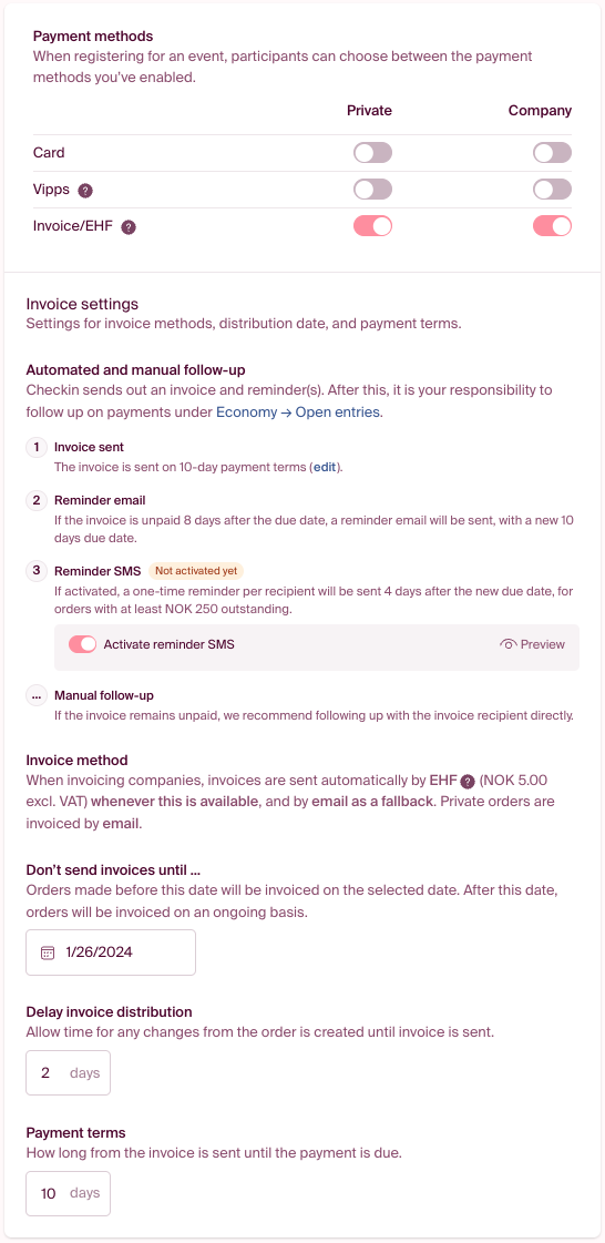 Payment options