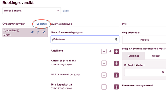 oppsett-booking-booking oversikt