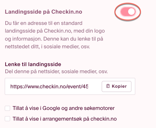 landingsside knapp