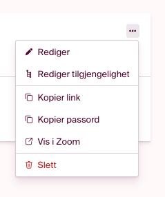 Klikk Slett i bunnen av menyen