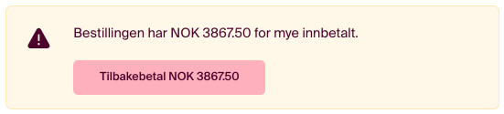 Varseling om en kunde om har betalt for mye